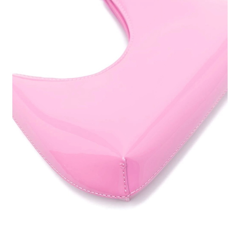 NEW BY FAR Baby Amber Patent Leather Shoulder Bag in Flamingo Pink - Picture 4 of 16